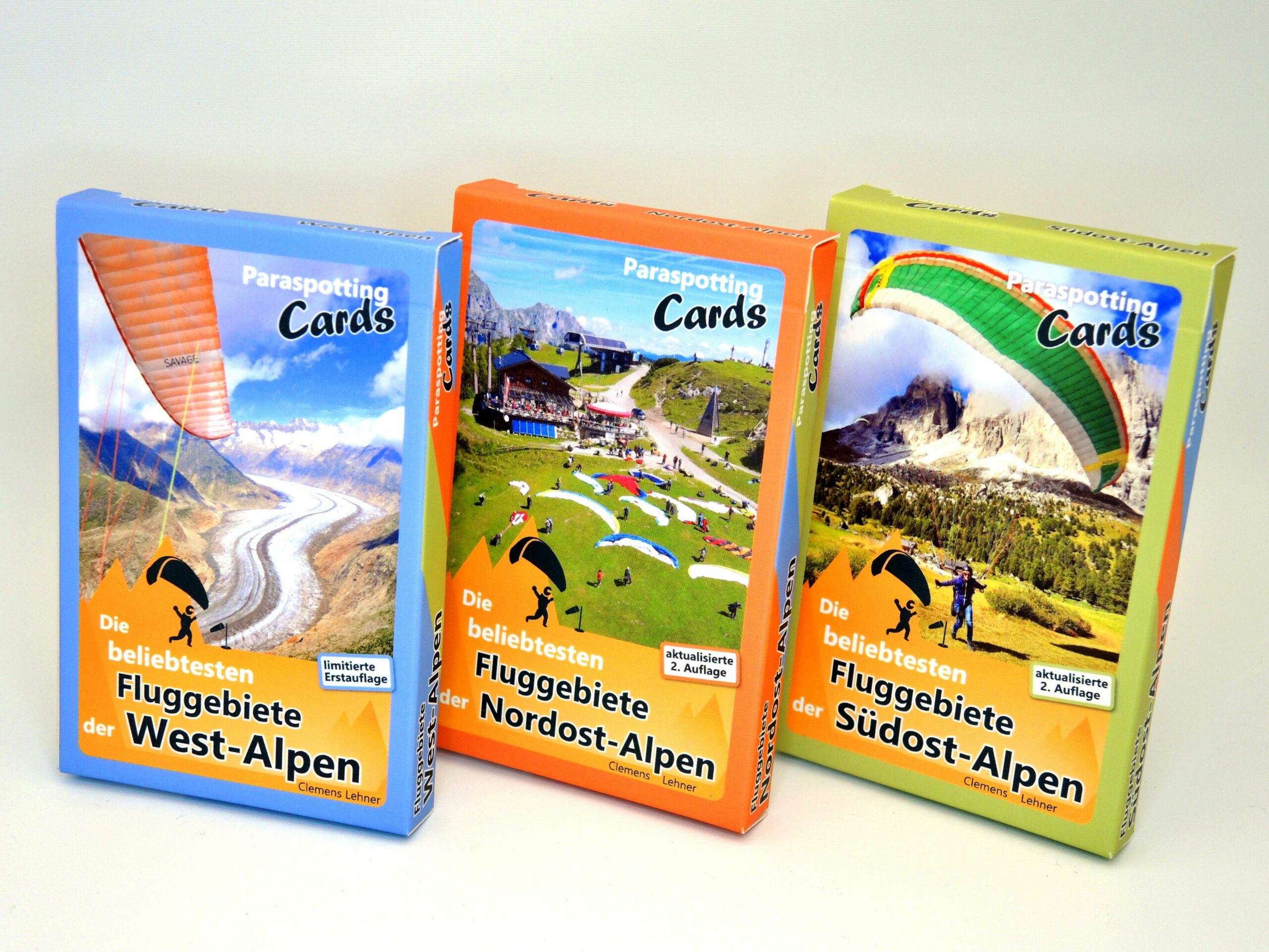 Set: Die beliebtesten Fluggebiete der Alpen – alle 3 Kartendecks