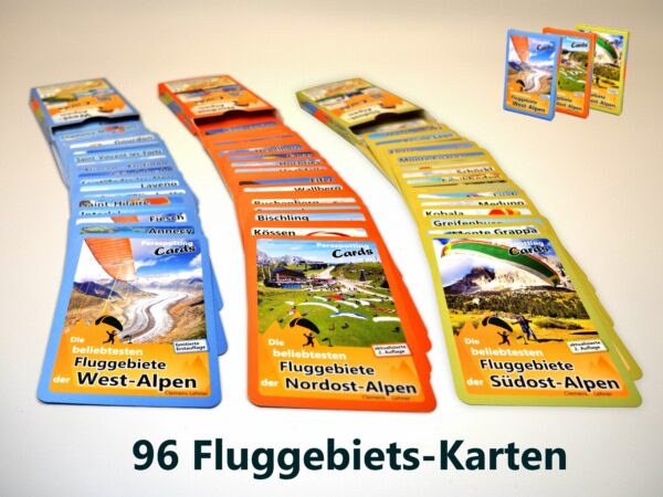 Set: Die beliebtesten Fluggebiete der Alpen - alle 3 Kartendecks