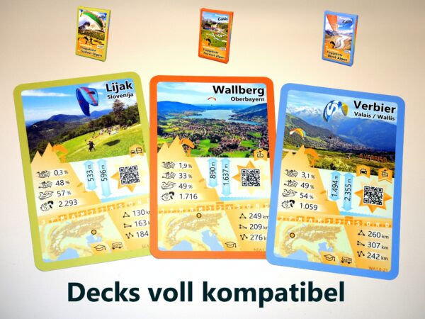 Set: Die beliebtesten Fluggebiete der Alpen - alle 3 Kartendecks